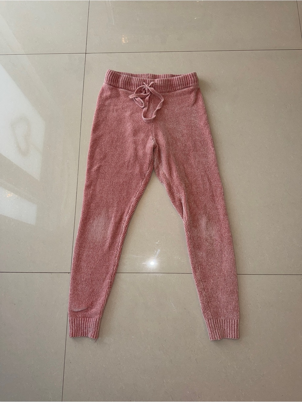 Meshki Dusty Rose Chenille Drawstring Leggings